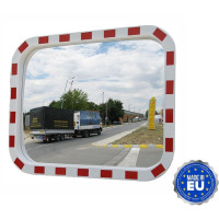 Дзеркало дорожнє оглядове 40х60 см, червоно-біле