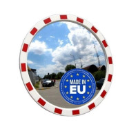 Кругле дорожнє дзеркало 90 см, червоно-біле
