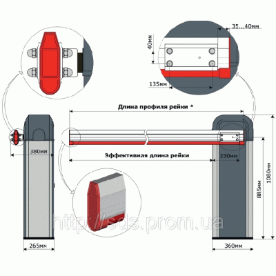 Шлагбаум AN MOTORS ASB6000 230V со стрелой 5 метров купить